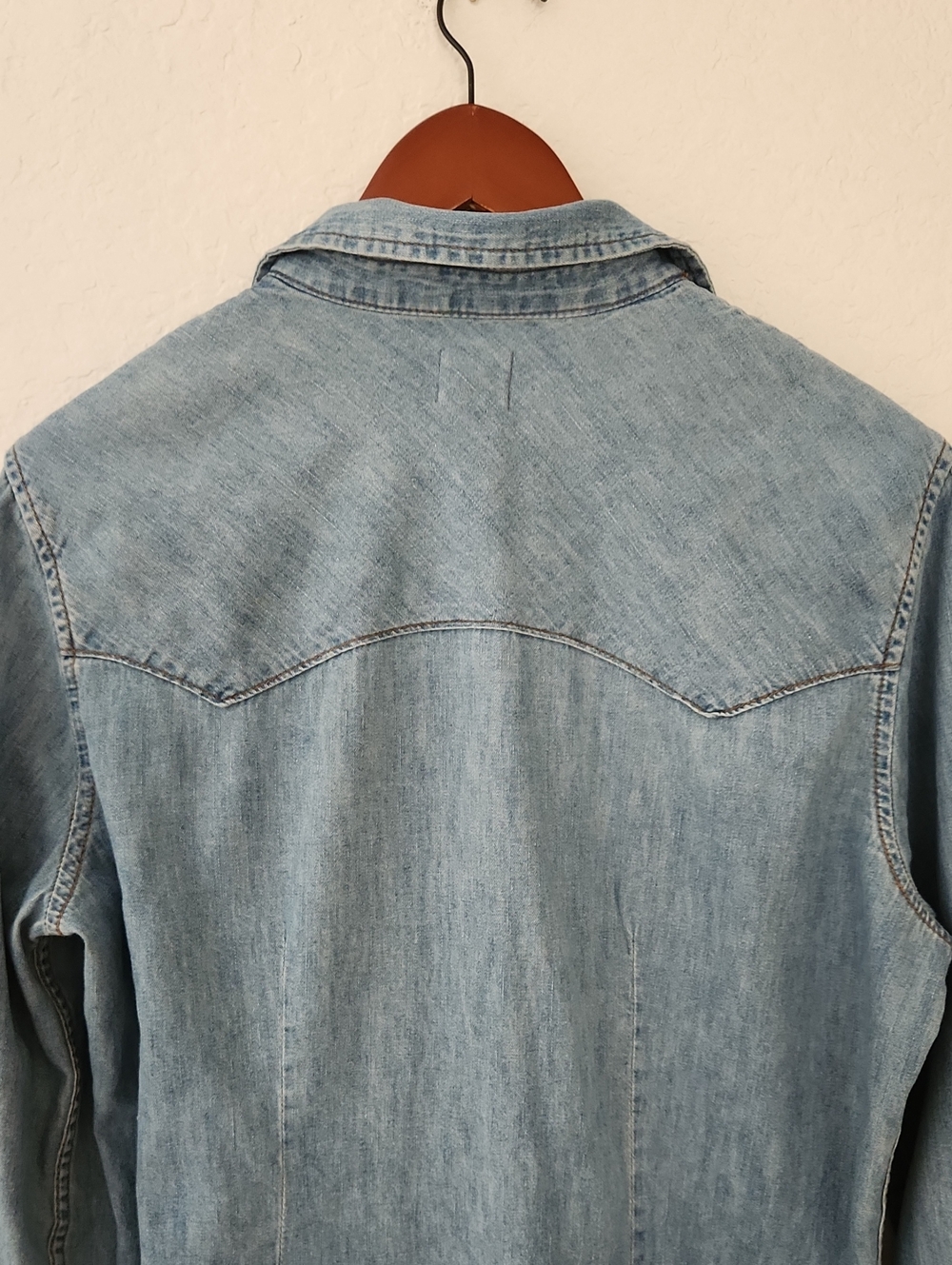 GAP Light Blue Denim Western Shirt Jacket Size L/T - Picture 6 of 7